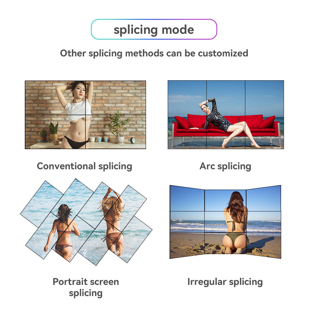 Advertising Indoor 2x2 3x3 55 Inch Led / Lcd Video Wall With Narrow Bezel 3.5mm