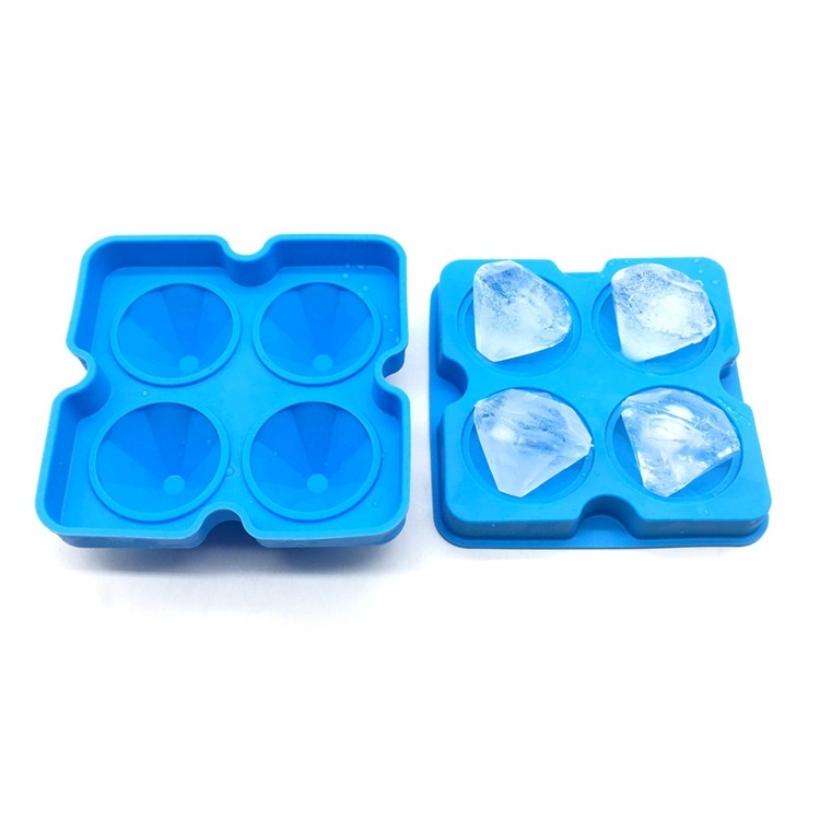 Fashion Durable Stocked Eco-friendly Food Grade Custom Silicone Household Collaapsible Diamond ice tray