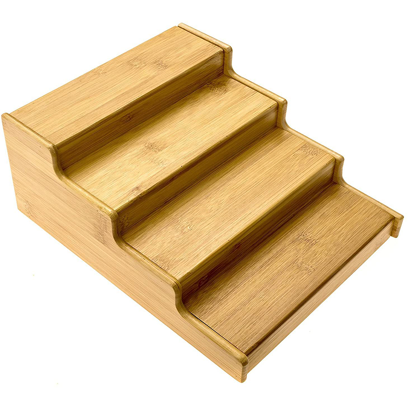 Storage Holders Racks Simple Bamboo Ladder-Shaped Spice Storage for Kitchen Countertop
