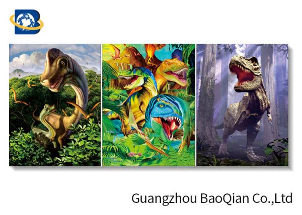 Quality Black Frame Lenticular Flip 3D Pringting Dinosaur / Elephent Image No Harm Material for sale