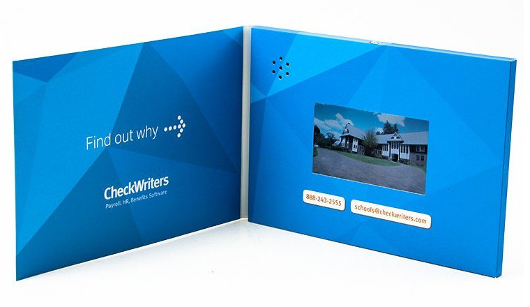 7 inch TFT screen promotional LCD Video Brochure Card , lcd brochureswith USB port