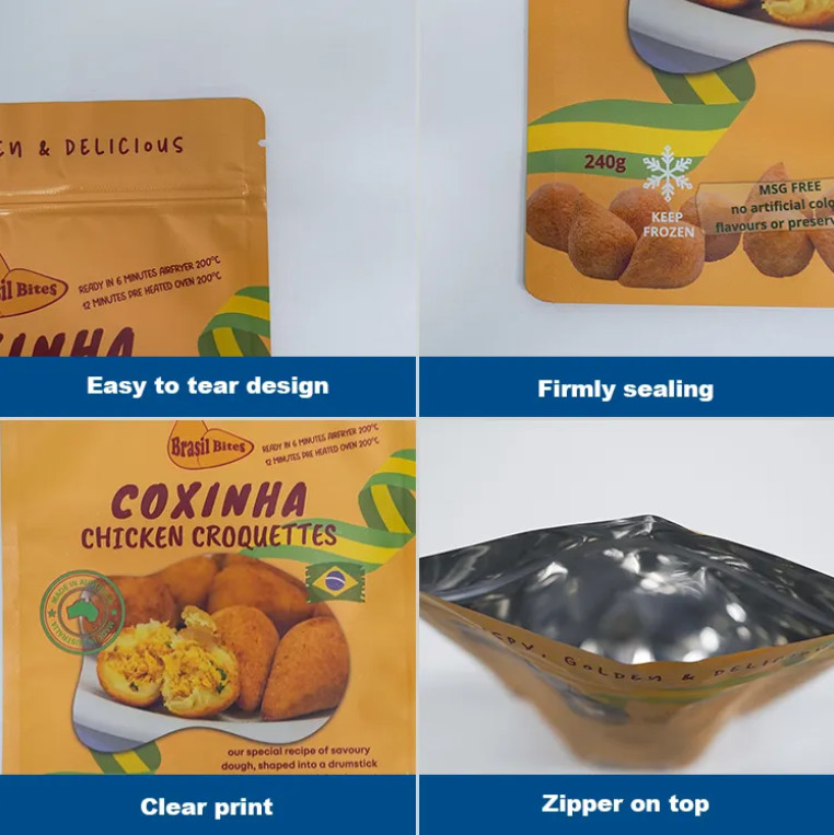 Custom Printed Food Grade Ziplock Snack Custom Plastic Pouch Packaging Food Packing Bag