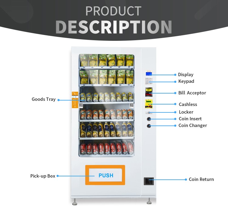 Snack Sandwich Vending Machine With Drop Sensor Supports Payment In Note