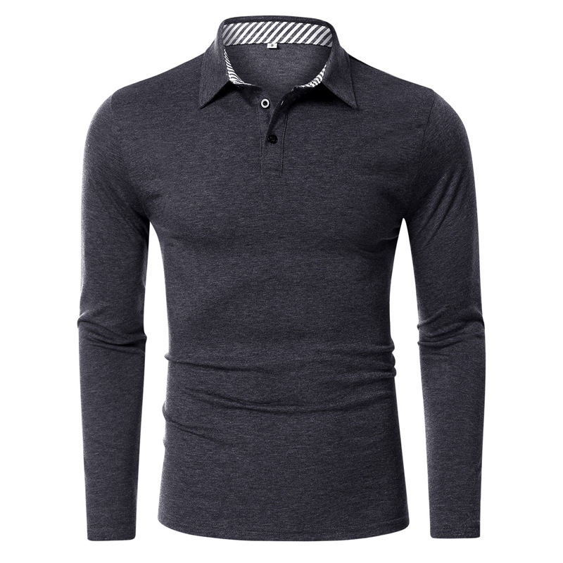 Custom Printed Long Sleeve Polo Shirts 100% Cotton for Men's Polo Customized Labels