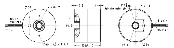Electromagnetic DC Motor Brake 32mm Length 18.6W 8000 Rpm Speed