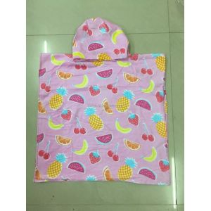 custom designer print with logo sublimation kids poncho beach towel