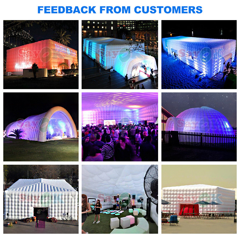 8m Large Cube Air Tents LED 80 People Party Event Inflatable Tent With Air Blower