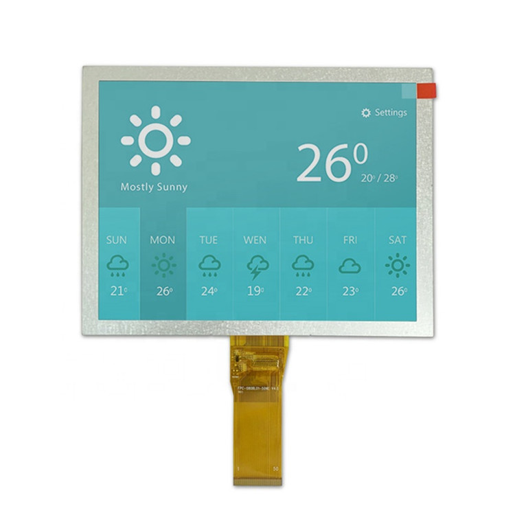 Full Color 800*480 8 Inch LVDS Capacitive Tft Touch Screen