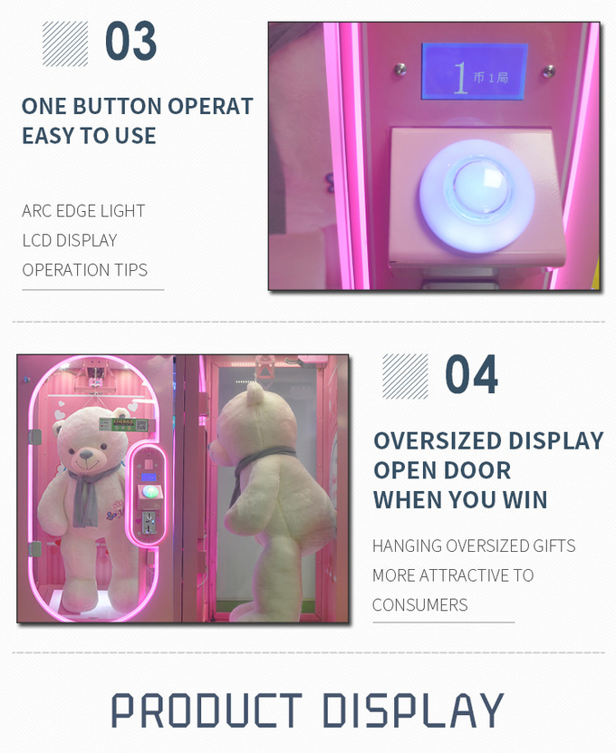 Cheap Amusement Park Coin Operated Skill Magic Cut 3 Win Arcade Gift Vending Game Machine with bill acceptor