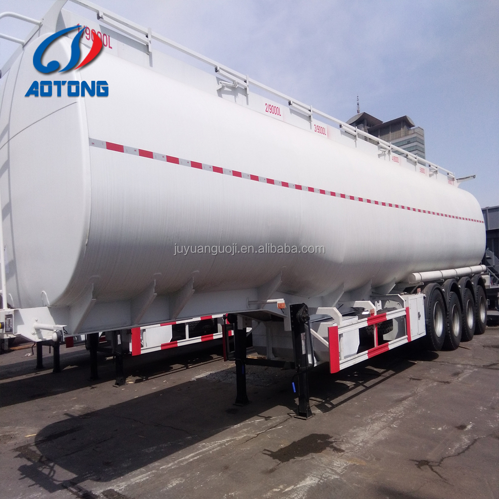Fuel/Edible Oil Tanker Semi Trailer with Aluminium Alloy 3 Axles Cylindrical Tank