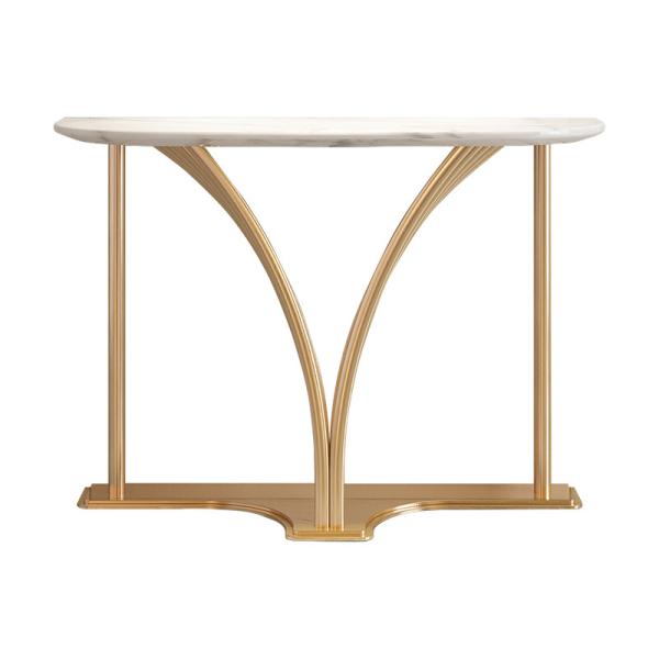 Stainless Steel Entrance Table Wall Table Titanium Gold Metal Base Natural