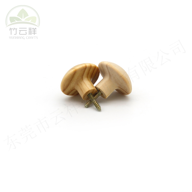 Mushroom Style Handle with Screw Wholesale Wooden Knob Cabinet