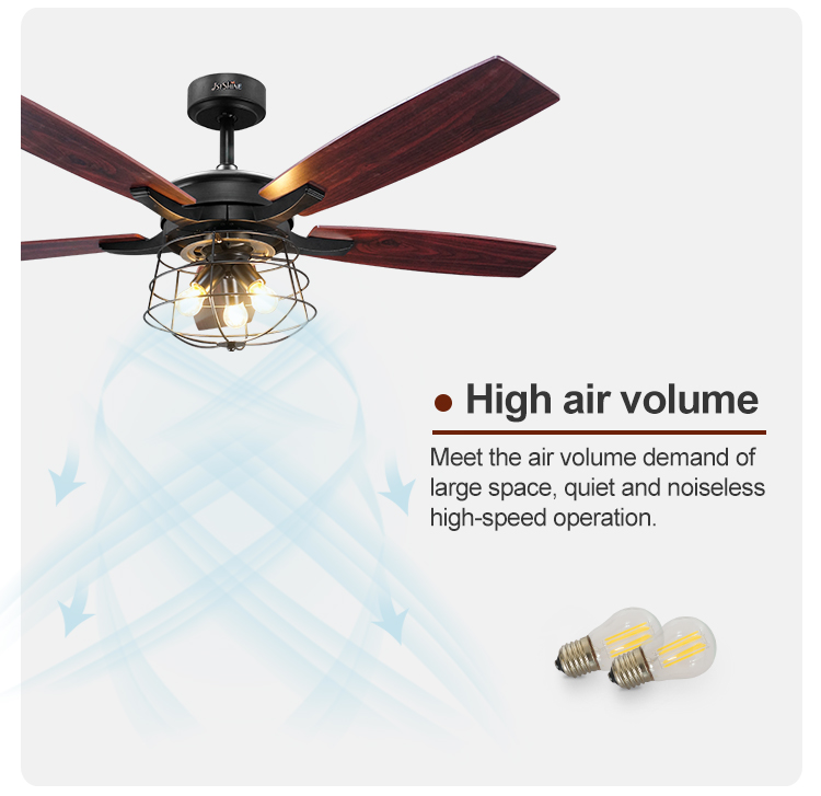 1stshine Ceiling Fan with MDF Wood Blades and Remote Control Traditional Design 10-