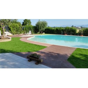 Double Flat Wave Shape Synthetic Artificial Turf Grass Roll For Natural Garden