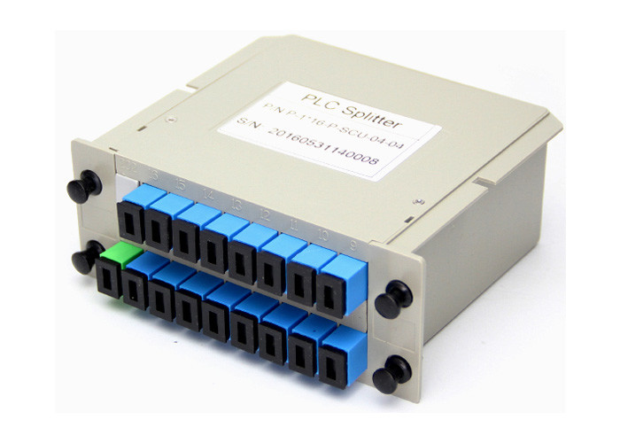 SC UPC 1x16 Splitter Box For Fiber Optic Cable, Cassette Plc Fiber Optic Splitter