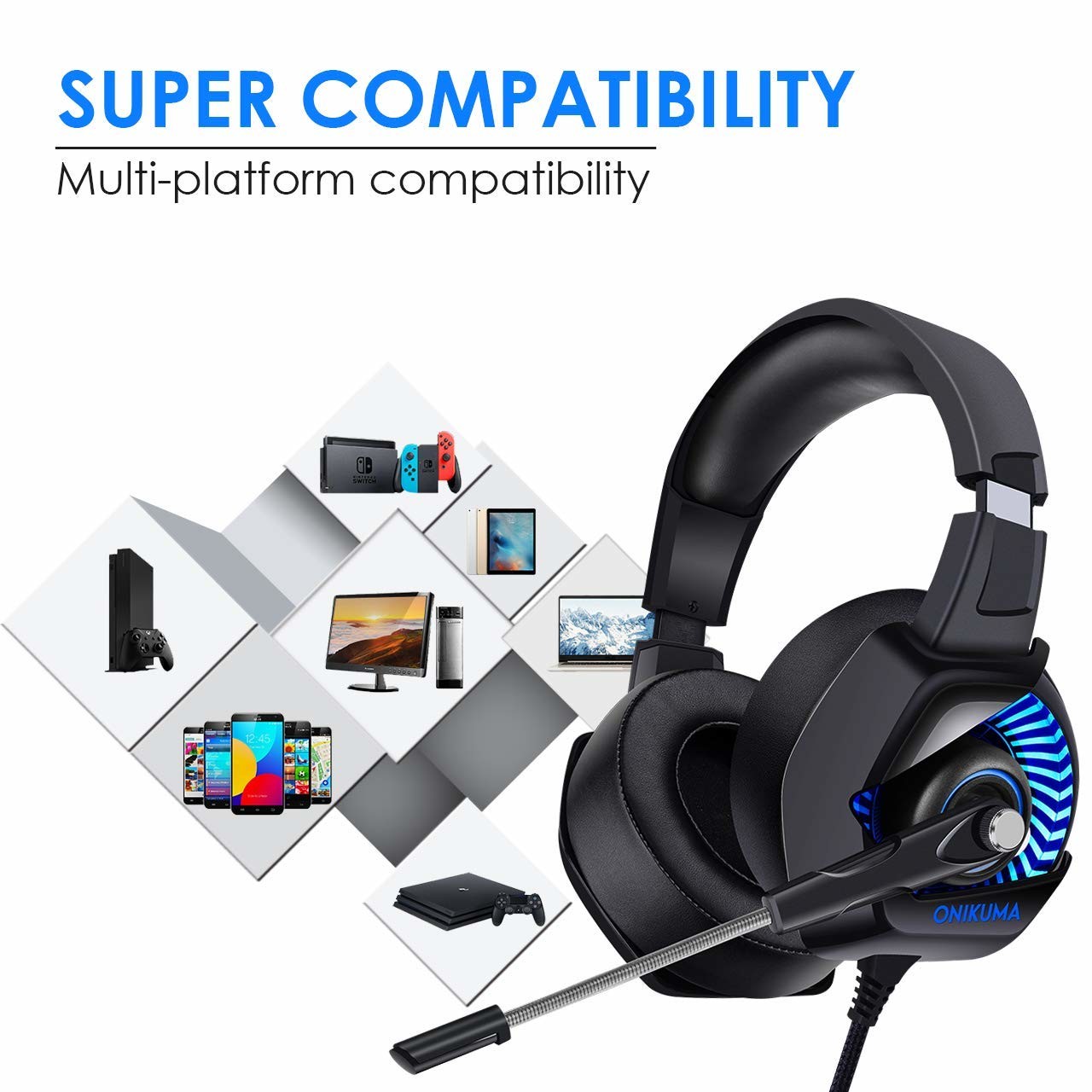 Bass DC5V 2.2m Onikuma K6 Gaming Headset For Computer