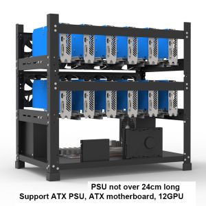 Cryptocurrency Ethereum Miner open air 12GPU Mining Rig Machine with good