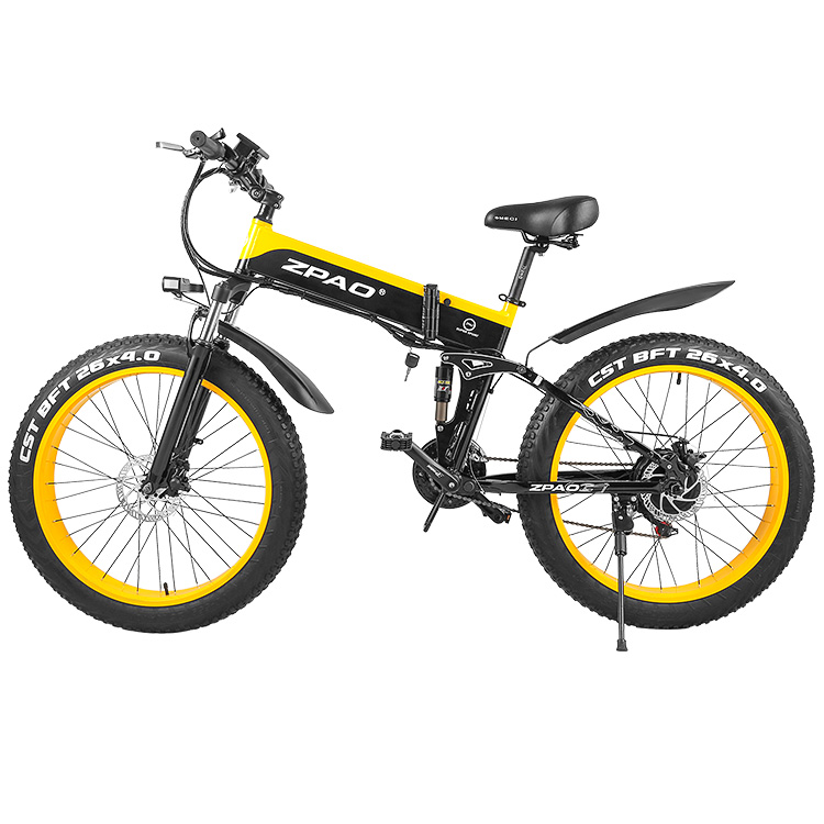 Luxury Style 48V 500W Motor 26" *4.0 Fat Tyre Folding Electric Bike with Adjustable Stem