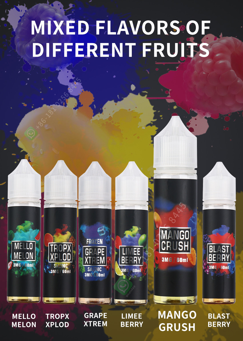 E- Liquid Nic Salt Vape Juice With 3mg Nicotine Strengths Unique Flavor