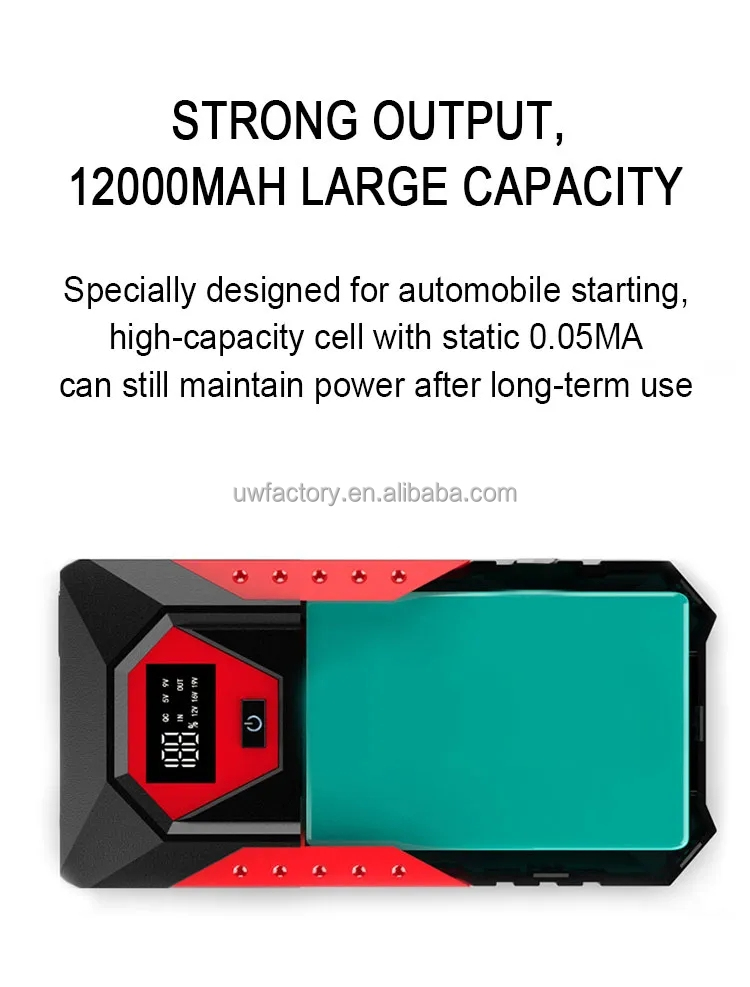12v Portable Jump Starter For Rechargeable Batteries 28000mAh Multi-Function Power Bank With AC400V Rated Output Voltage