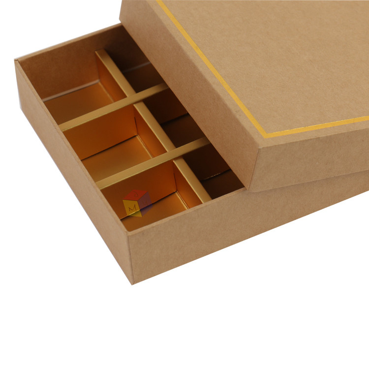 Recyclable Gold Foil Food Paper Gift Box Customizable Candy Chocolate Box