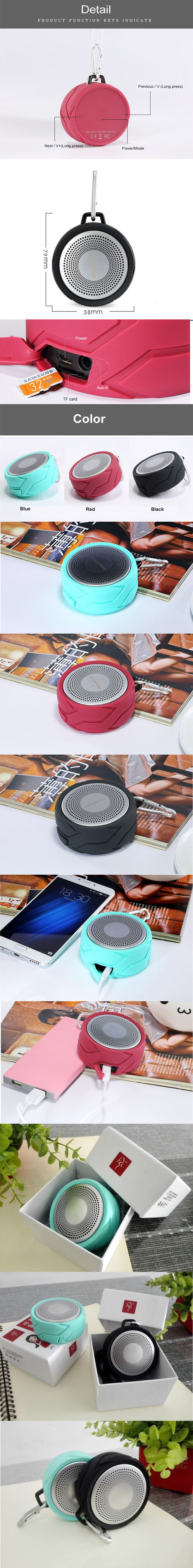 High quality portable wireless blue-tooth speaker supports AUX and TF card