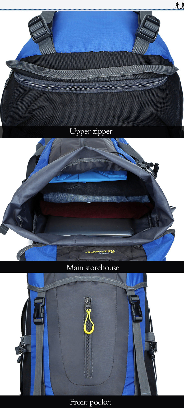 Large 45L Waterproof Hiking Backpack 500PCS Lightweight Packable Backpack