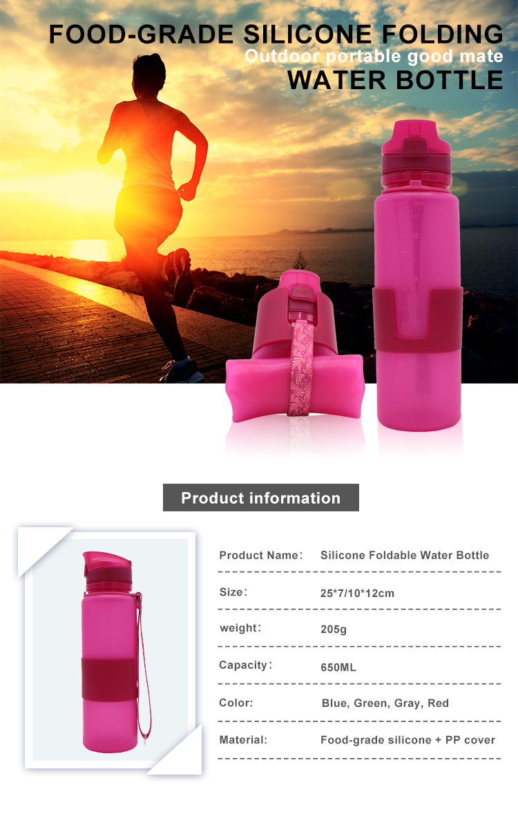 Reusable 23OZ Foldable Expandable Water Bottle For Unisex