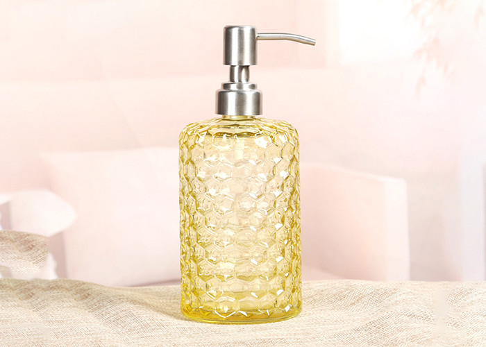 Empty Glass Hand Sanitizer Bottle / Hair Shampoo Bottle With Lotion Pump