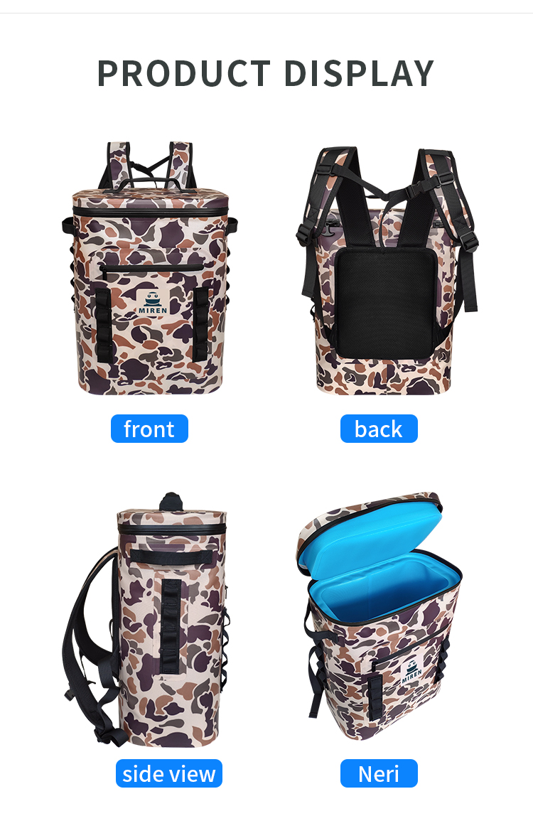 Outdoor TPU 36 Can Cooler Bag , Camouflage Cooler Backpack For Camping Hiking
