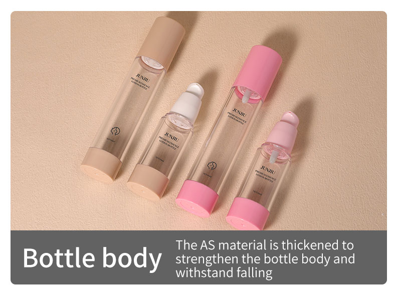 50ml Cosmetic Airless Pump Bottle Round Shape Dual Chamber Airless Bottle For Facial Cream Serum