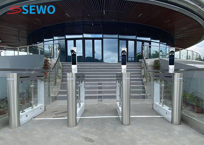304 Stainless Steel Swing Barrier Gates Fully Automatic Security Gate Office