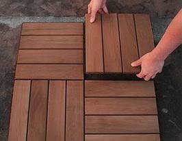 Garden Decking Tile, 300x300x23mm Outdoor Bamboo Flooring,Decking Tile Unit