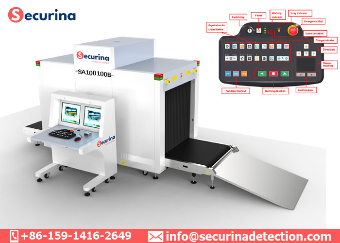 Dual View Airport Baggage X Ray Machine , Luggage Inspection Scanner With Two Generators