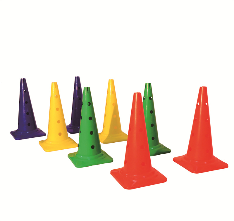 Custom Foldable Hollow Out Tapered Plastic Cones For Football Training