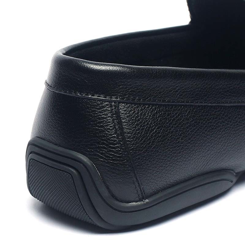 BRUNO VIERO Black Breathable Mens Leather Moccasins