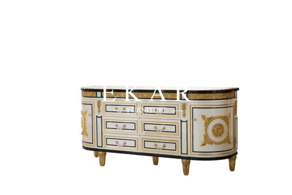 Quality 2018 Spanish design antique luxury hand carved wood sideboard  FLN-M-TG201 for sale