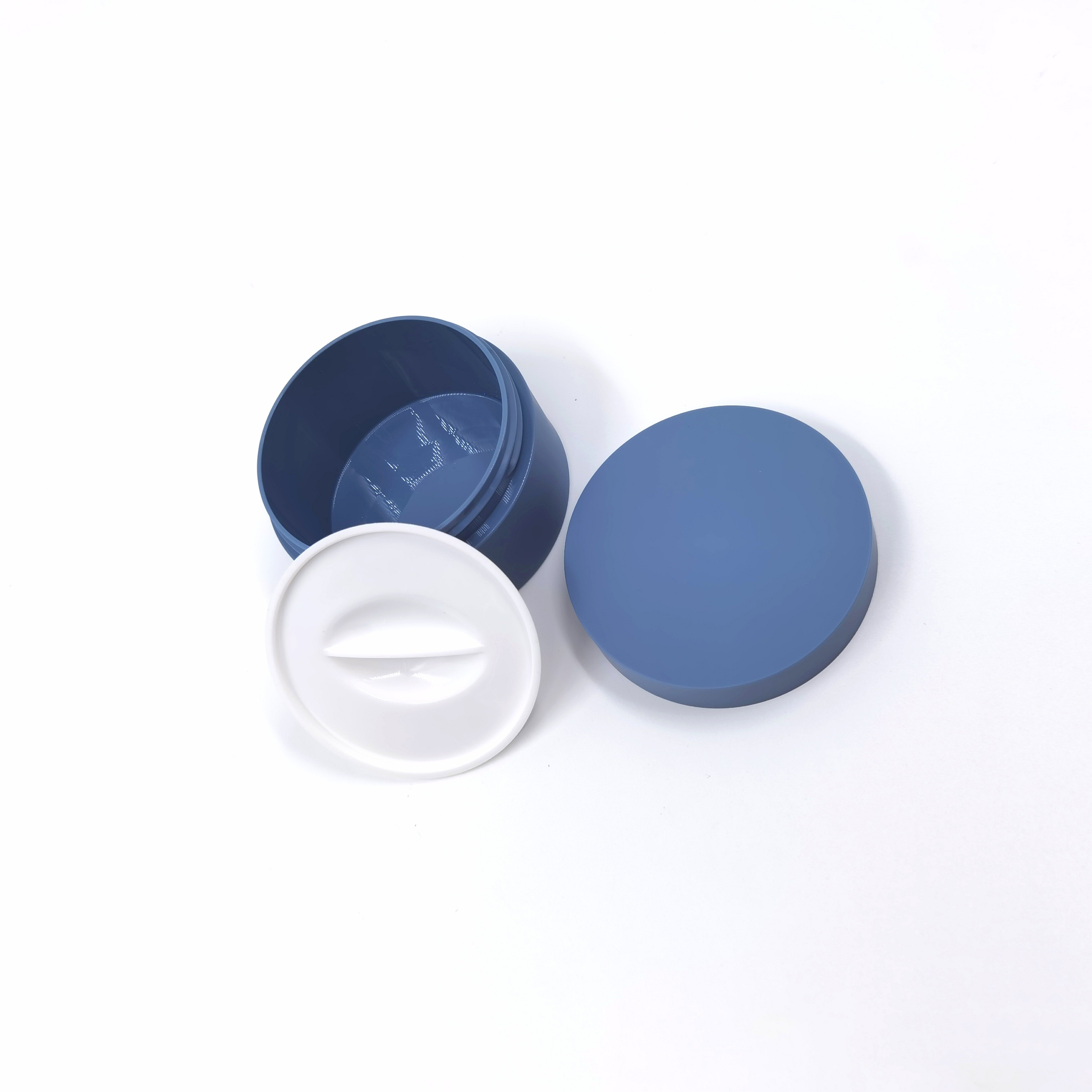 Matte Blue 30g Plastic Cosmetic Jars With White Cap