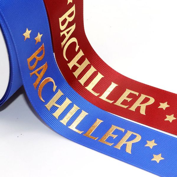 Quality Custom Grosgrain Ribbon With Gold Foil Logo – Ideal For Gift Boxes & Garment Branding for sale