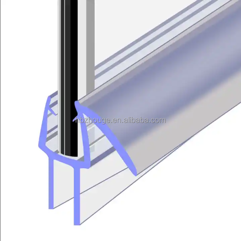 Glass door fitting seal strip 2.2 meters length for 6mm/8mm/10mm/12mm glass thickness