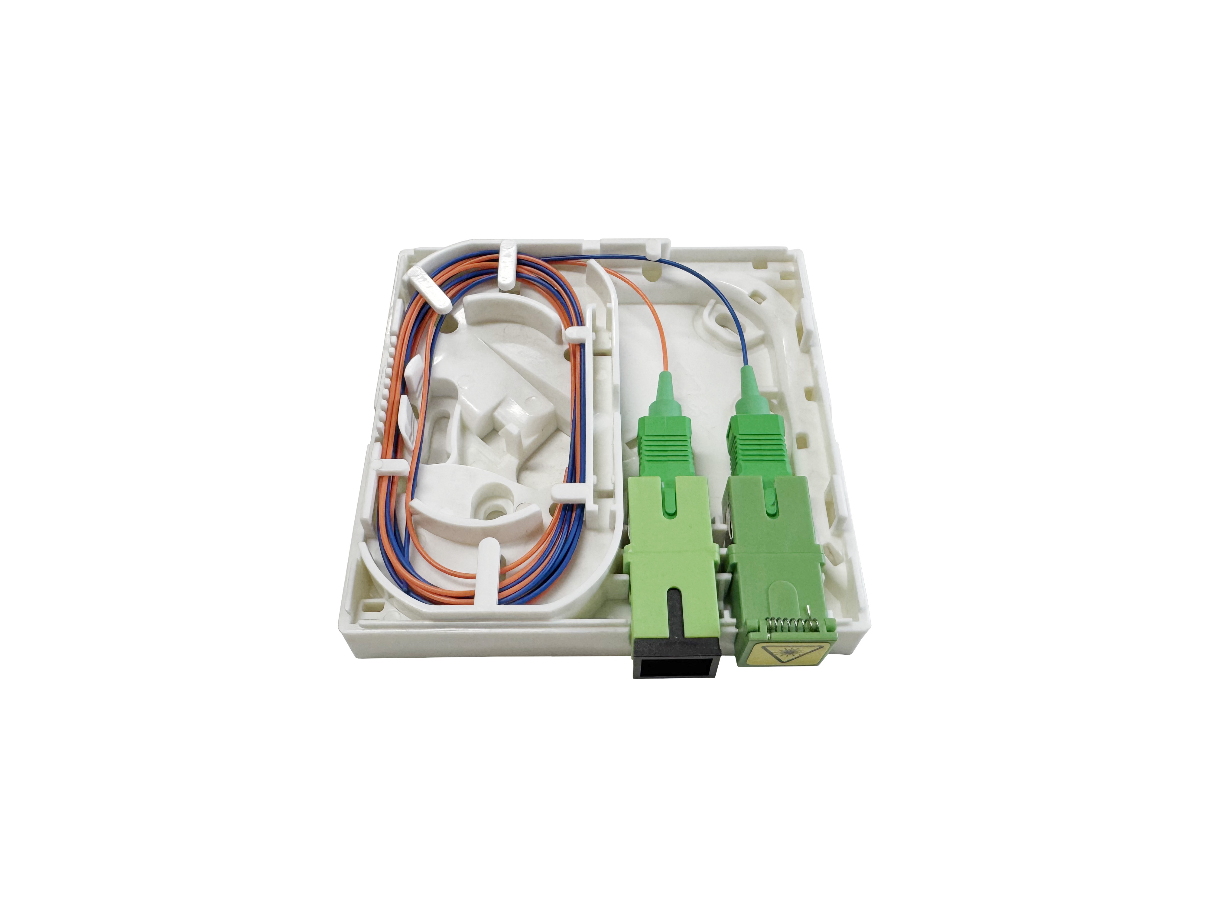 Fiber Optic Termination Box 2 Cores ABS Rosette Plant For Indoor Wall Mounted