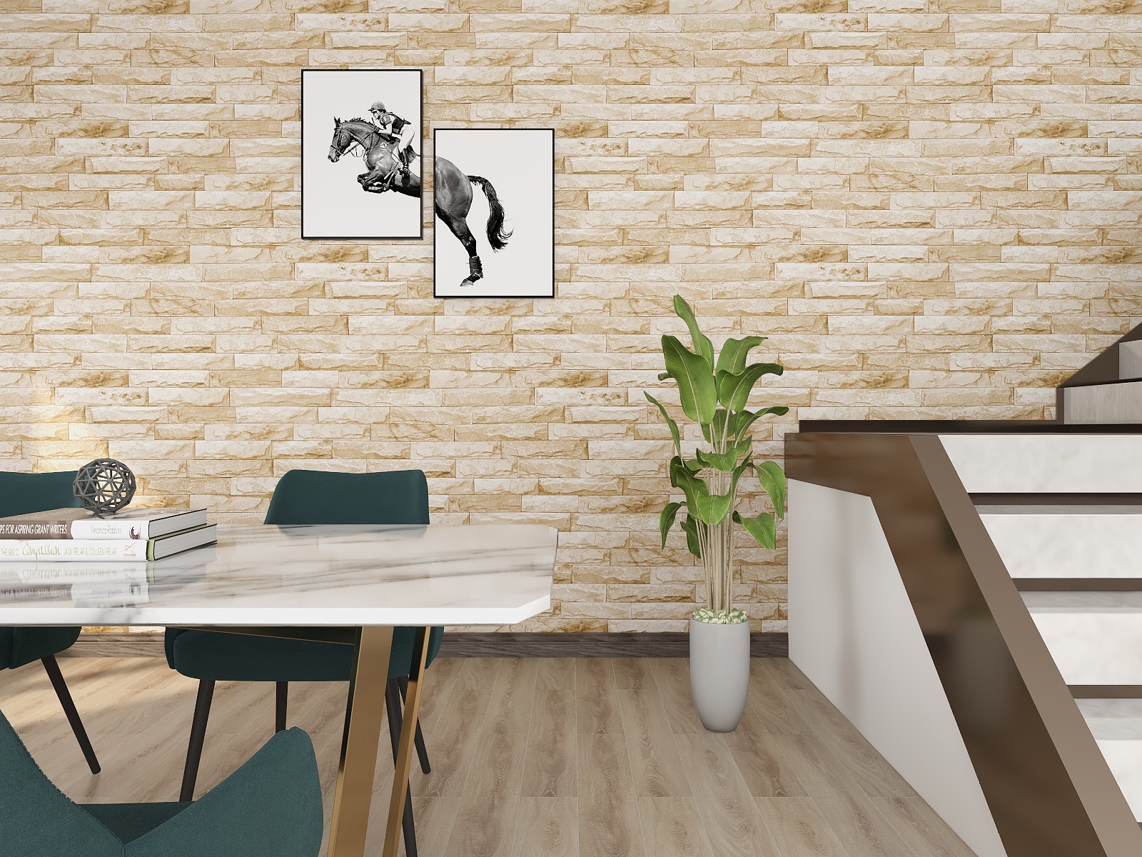 Modern 3D Faux Brick Wallpaper Interior 3D Brick Wallpaper Living Room 10m Roll