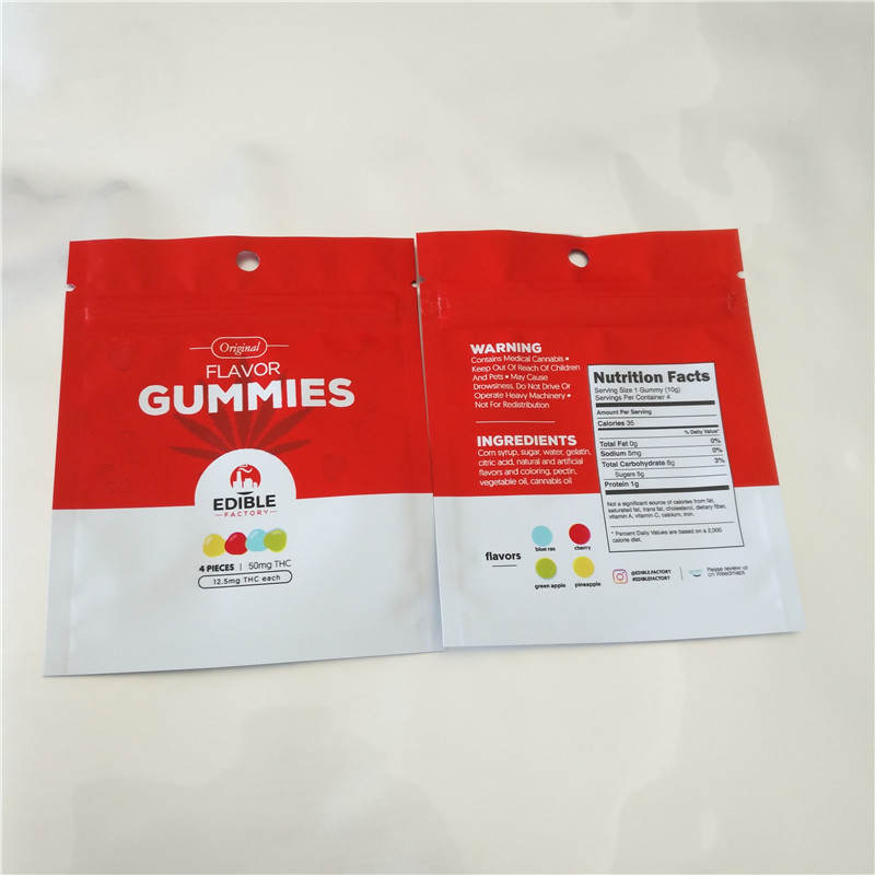 THC Hemp Seeds CBD Editale Infused Candy Gummy Bear Plastic Pouches Packaging Resealable Mylay k Sachet