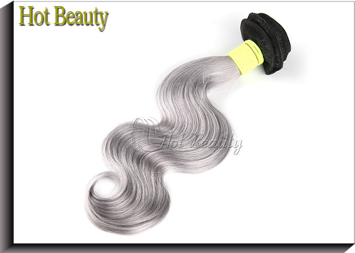 Unprocessed Brazilian Virgin Hair Body Wave Grey Remy Human Hair Weave Full Ends