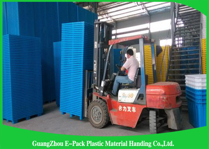 Single Faced Plastic Export Pallets , 3 Skids Industrial Plastic Pallets For Food Industry