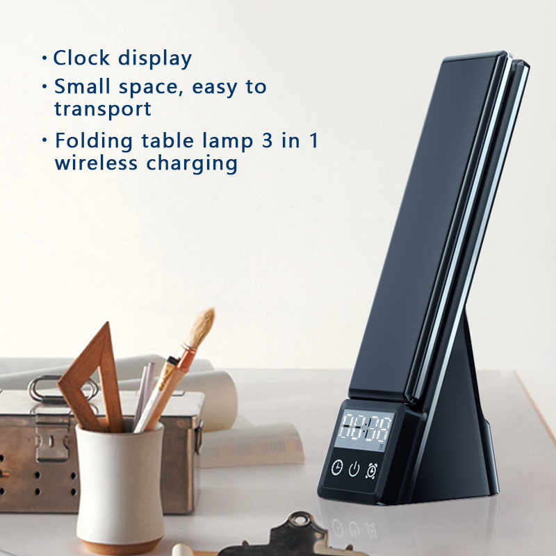 Multifunctional Wireless Charging Table Lamp with ABS Material and Folding Bracket