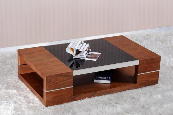 Walnut/Oak/Ash Wood Veneer with Tempered Glass Coffee/Cocktail Table,End Table