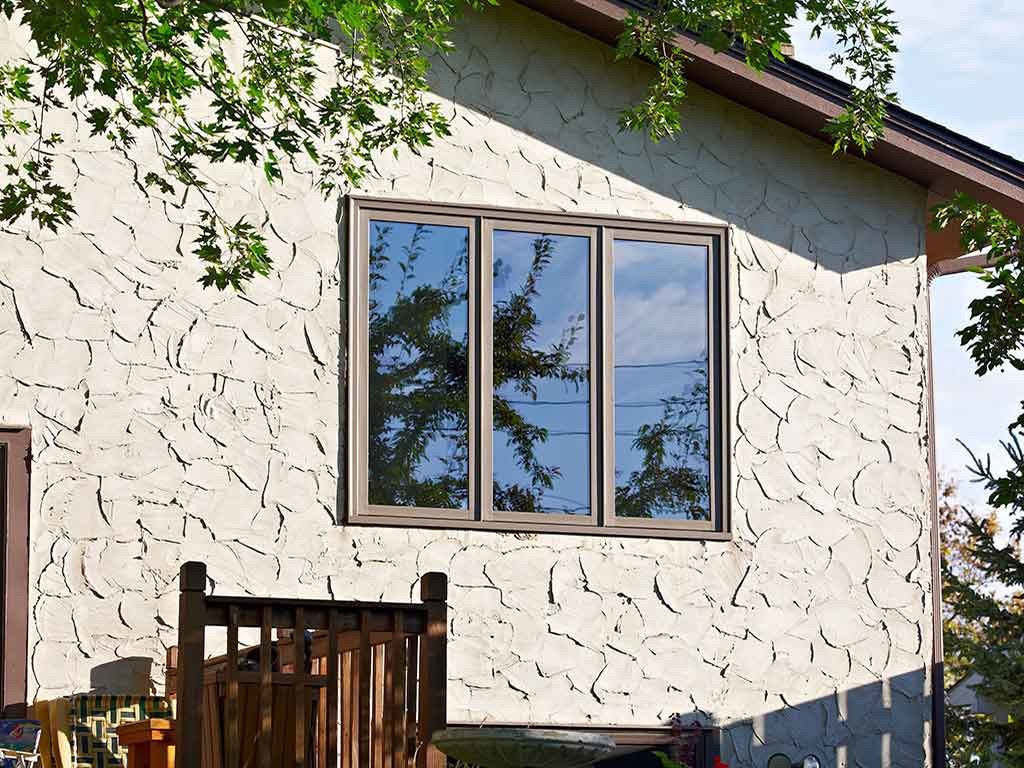 Waterproof Wooden Print Aluminum Casement Windows Simple Grill