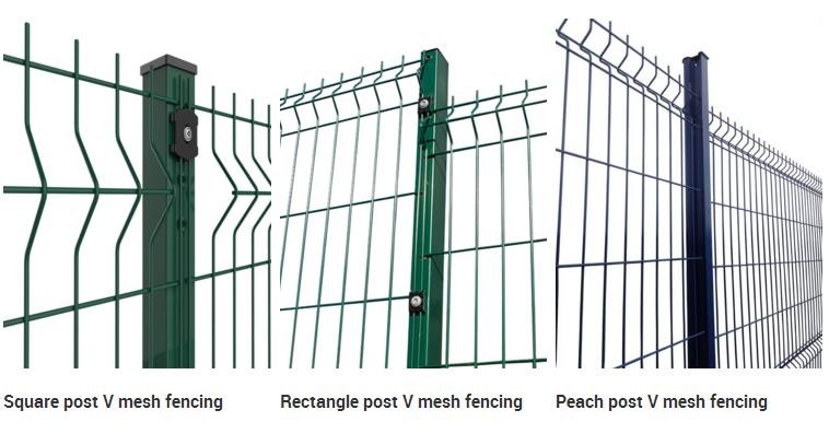 Green Welded Metal Triangle Fence Panel PVC Coated With Triangle Bends