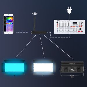 9990k 300w RGB LED Studio Lights App Control Video Making Kits With External